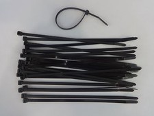 25 Black 8" Adjustable Security Loop Zip Ties Fasteners Lock Tag Cable Tie