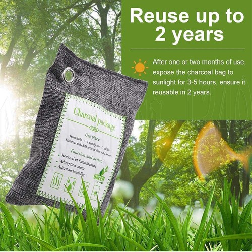 5 x 200g Air Purifying Bags Bamboo Activated Charcoal Bags for Home Car Shoes AU - Picture 5 of 12