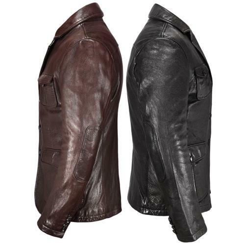 Traje de Caza para Hombre Chaqueta Piel de Cabra Cuero Blazer de Pecho Individual OL Informal L - Imagen 4 de 8