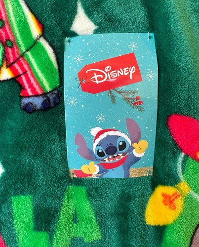 Disneys Stitch And Scrump PJ  FA LA LA 50 X 70” Christmas Lights Throw Blanket - Picture 3 of 4