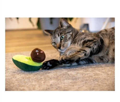 Vibrant Life Cat Toy Avacado Plush With Catnip and With Bungee 3" Hunting Toy - Picture 8 of 10