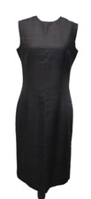 Carolina Herrera Classic Wool Plaid Jacquard Sleeveless Wool Shift Dress Size 8