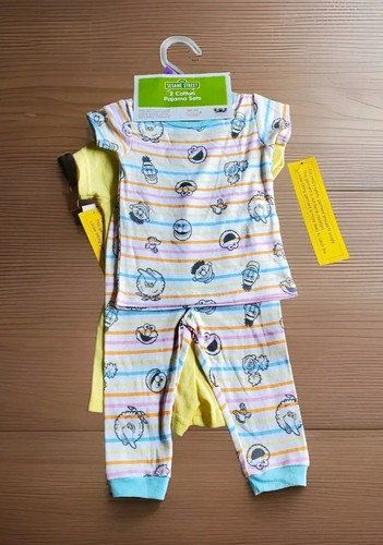 2 Cotton Pajama Sets Size 12 Months.  Baby Girls or Boys. Sesame Street. 4pc - Bild 5 von 6