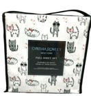 4pc Cynthia Rowley Valentine Cats FULL Sheet Set Kittens Red Hearts Bows Glasses
