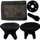 Vintage Miniature Black & Gray Volcanic Lava Rock Molcajete Mortar & Pestle