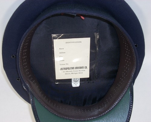 Gorra de uniforme de oficial de policía de Detroit talla 7 3/8 trenza dorada hecha en unión - Imagen 7 de 11