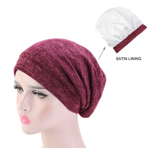 Women Men Beanie Night Sleep Cap Satin Bonnet Cancer Hat Bonnet Hair Loss Beanie - Picture 55 of 73