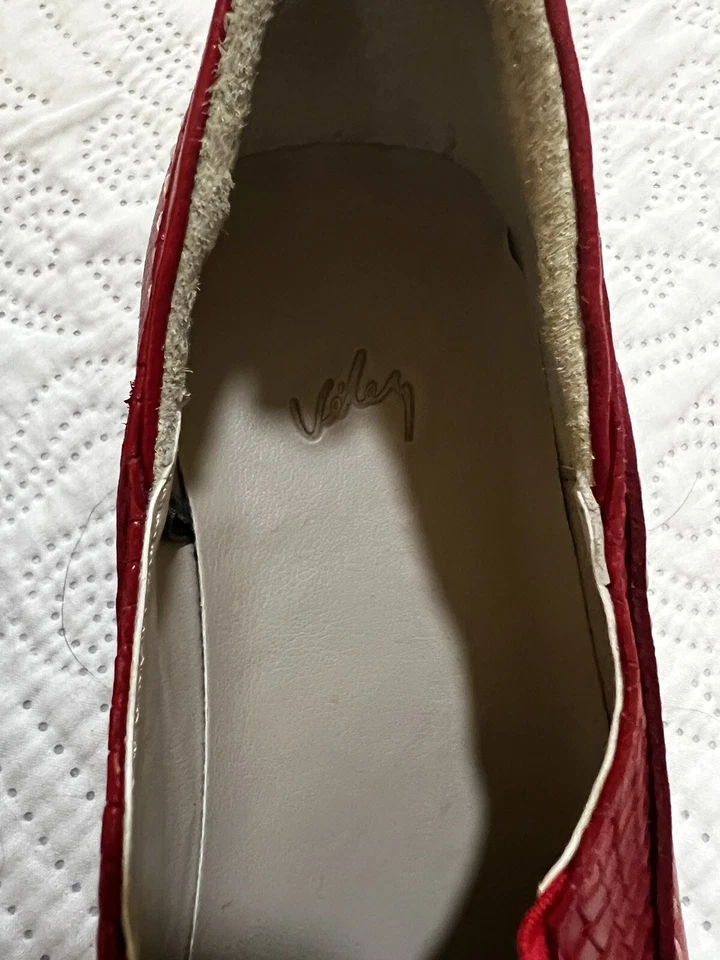 Mocasines Viley Made in Columbia para mujer de cuero rojo de cocodrilo talla 37 nuevos sin etiquetas clásicos Foto 4 de 4