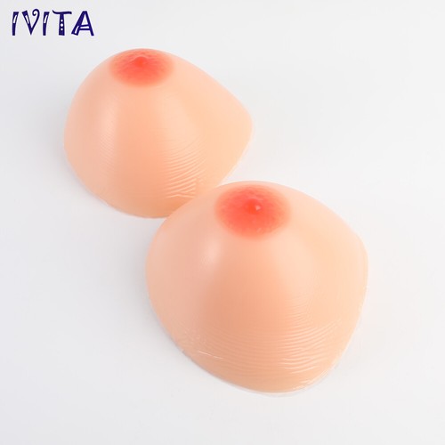 IVITA Silicone Breast Forms FF Cup 6XL Triangle Drag Queen Fake Big Boobs - Picture 12 of 12