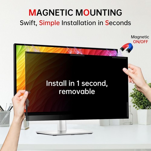 ZOEGAA Magnetic 24 inch Privacy Screen for Monitor, Dual-Sided Privacy Screen .. - Photo 3/9
