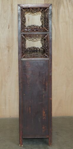 ANTIGUO ARMARIO DE BODA CHINO PINTADO A MANO ALREDEDOR DE 1860 ARMARIO PARA AMAS DE CASA - Imagen 10 de 12