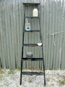 Vintage Wooden 6 Step Ladder Shelf Decorative Home Decor Ebay Vintage Wooden 6 Step Ladder Shelf