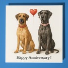 Great Dane   - Happy Anniversary Card - Personalised Card & Envelope - Husband