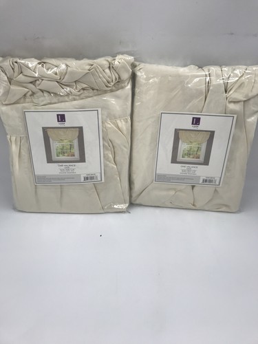 Lush Decor Lucia Valance, Ivory New in Package Cream Silky Ivory 42x18"  Qty 2 - Picture 1 of 2