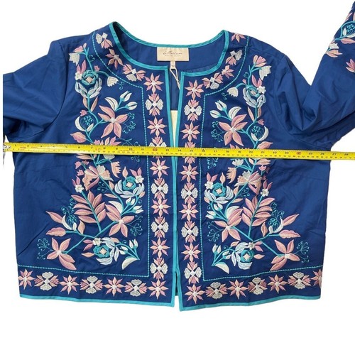 Giacca corta ricamata LA BELLUM HILLARY SCOTT donna XL/1X cobalto multi nuova con etichetta - Foto 14 di 24