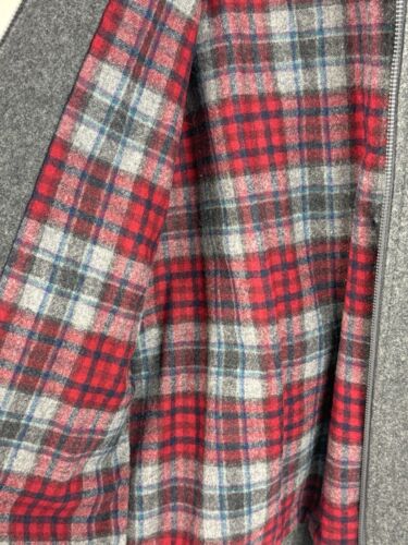 Vintage Pendleton Wool Flannel Lined Full Zip Grey Charcoal Jacket Coat Size M - Bild 9 von 13
