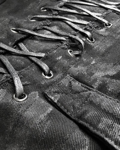 Pantalones de mezclilla ajustados a la moda del diablo para mujer gótico punk negros dieselpunk grunge personalizados - Imagen 9 de 24