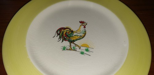 SET OF 6 * RARE * VINTAGE WADE COCKEREL TRIOS AND MIK JUG / SUGAR BOWL / TEASET - Picture 5 of 6