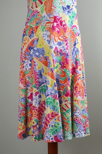 LAUREN RALPH LAUREN $139 Floral Paisley Stretch Tank Dress Size Small Petite - Picture 3 of 6