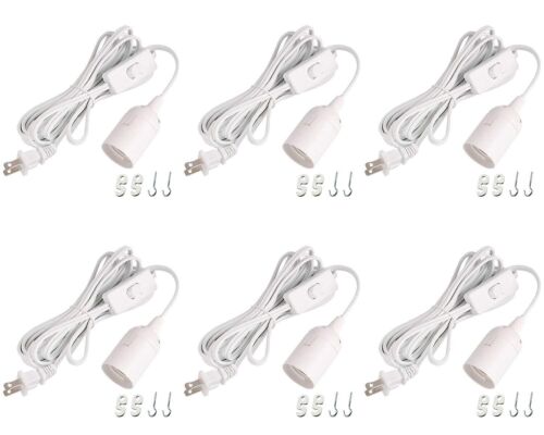 6-Pack 20ft Extension Hanging Lantern Pendant Light Lamp Cord Cable E26 Socket