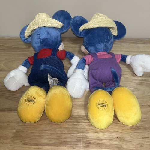 Mickey & Minnie Mouse Gartenparty 12 Zoll blaue Ohren Plüsch Disney Store SELTENES Paar - Bild 11 von 11