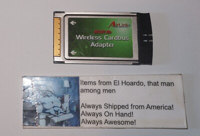 Airlink Wireless PCMCIA Adapter, 16 BIT, Model WLC010, UNTESTED