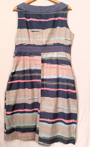 Maine Summer Tea Dress Sleeveless Abstract Print Cotton UK 16 - Picture 7 of 12
