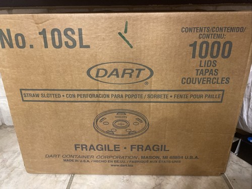 DART Plastic Cold Cup Lids Fits 10oz Cups Translucent 1000/Carton 10SL - Picture 2 of 4