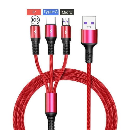 3 in 1 Universal Fast USB Charging Cable Multi Function Cell Phone Charger Cord - Picture 15 of 16