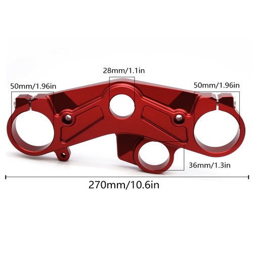 Soporte de montaje de abrazadera de árbol triple superior CNC para Yamaha YZF R6 2008-2016 50 mm - Imagen 3 de 12