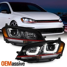 Fits [Special Red Line] 15-19 VW Golf GTI Sportwagen MK7 LED Projector Headlight