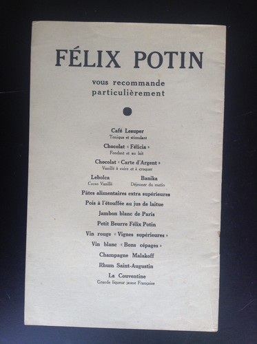 Rare Catalogue Felix Potin 1935 Vins et Alimentaire ETAT NEUF - Picture 2 of 5