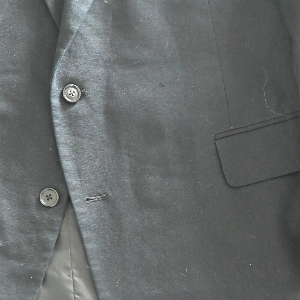 Stafford 50S Black Linen Cotton Classic Fit Mens Blazer Sport Coat Jacket - Image 3 of 4