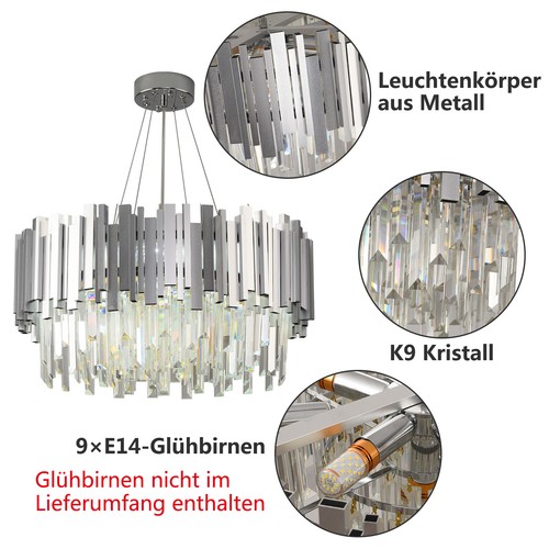 Modern Kronleuchter Kristall Leuchte,Für Wohnzimmer 55cm,Kristall Deckenleuchte - Bild 6 von 10