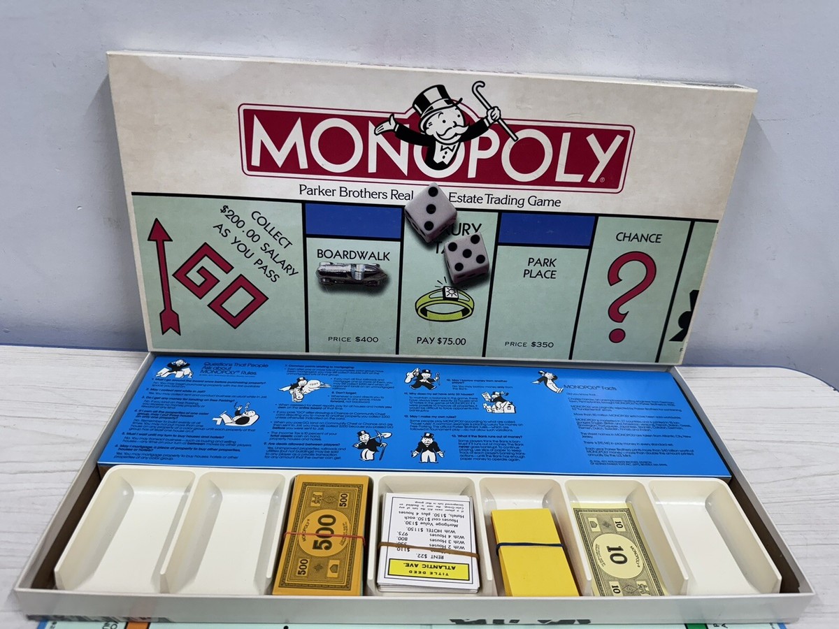 Vintage 1978 Monopoly Game 100% Complete, Good Condition Parker