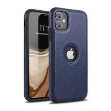 iPhone 11 Pro Navy Blue Leather Attention Grabbing Luxury Cell Phone Case