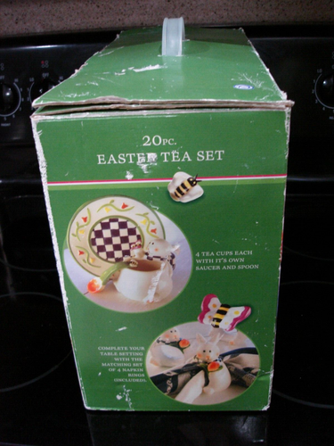 20 Piece Easter Tea Set Bunny Rabbits Party By Mercuries NIOB - Picture 10 of 13