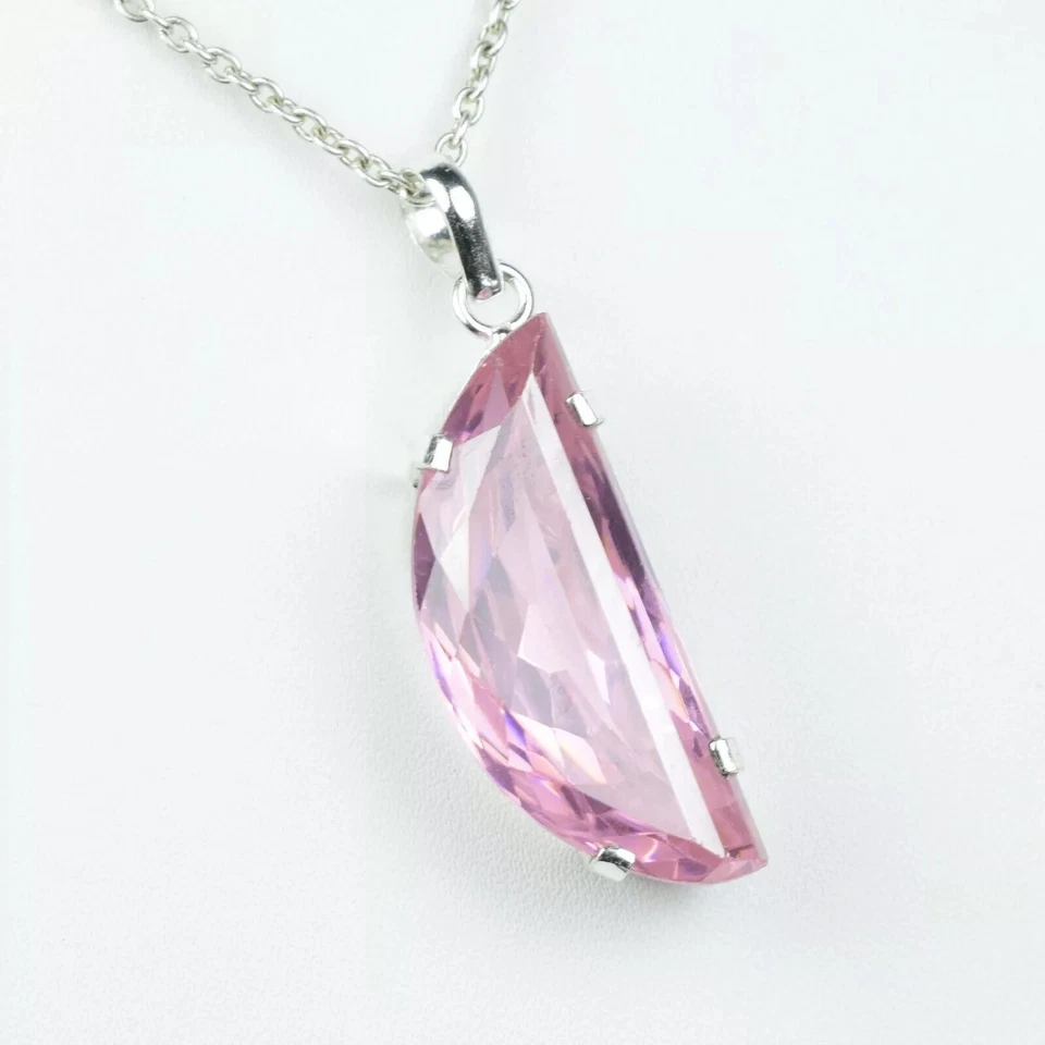85 Ct Natural Pink Zircon Pendant 925 Sterling Silver Fancy Cut Gemstone Jewelry - Image 4 of 4
