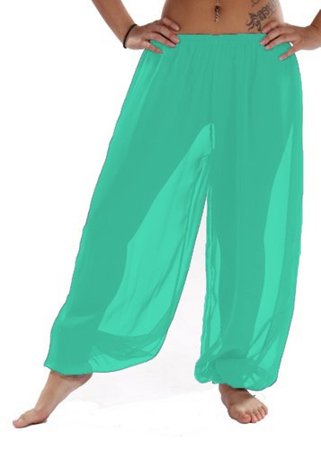 TURQUOISE Chiffon Harem Yoga Pant Genie 