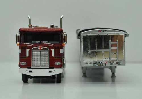 DCP FIRST GEAR 1/64 SCALE K-100 KENWORTH MAROON & WHITE, WHITE TALL SIDED GRAIN - Picture 3 of 3