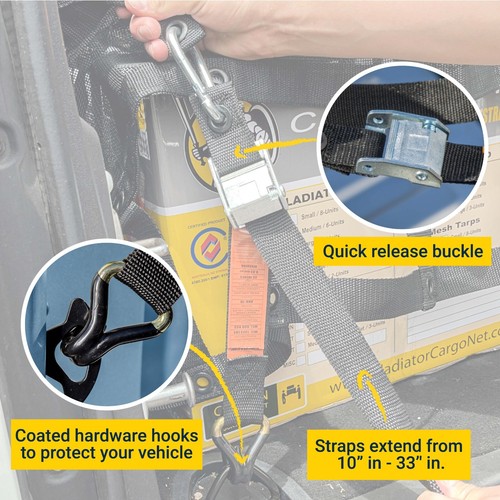 Heavy Duty Pickup Truck Cargo Net -Extended Bed (LGN-100) | Gladiator Cargo Net - 第 5/11 張圖片