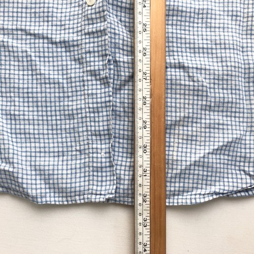 L.L.Bean Baby Blue White Check 100% Linen Short Sleeve Button Down Shirt XXL - Picture 15 of 18