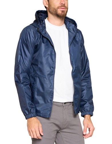 Men's Nylon Lightweight Water Resistant Hooded Windbreaker Jacket - Picture 9 of 16