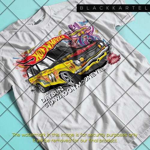 TSHIRT/UNISEX TEE 100%COTTON HOT WHEELS DATSUN 510 WAGON MOONEYES ORIGINAL - Picture 12 of 12