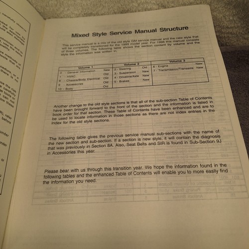 1998 S/T Truck Preliminary Service Manual OEM Volume 1 Chevrolet Oldsmobile  - Picture 2 of 9