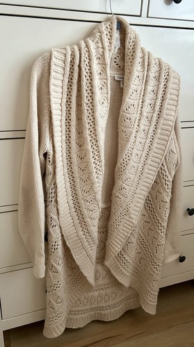 Women’s Cream Shawl Cardigan Sweater Coldwater Creek- Medium - EUC !!! - Picture 2 of 13
