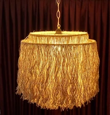 Boho Pendant Light Jute Fringe Chandelier 55cm width Hanging Ceiling Lamp Shade