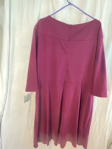 Danny &Nicole Dress Knot Front V Neck Purple Fuchsia Fit & Flare Zip NWT $70 3X - Picture 5 of 8