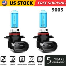 9005 Hb3 Halogen Headlight Super Bright Bulbs Kit White 6000k Highlow Beam 2pcs
