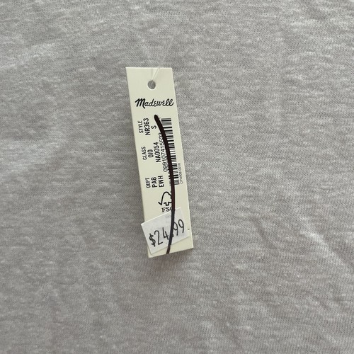 Camiseta sin mangas Madewell con correa anudada talla pequeña mezcla de lino blanca NR363 NUEVA CON ETIQUETAS - Imagen 6 de 7